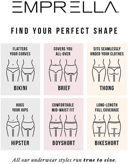 Emprella Women Underwear, 10 Pack Womens Cotton Stretch Bikini Panties for Ladies Apparel & Accessories > Clothing > Underwear & Socks > Underwear Emprella   