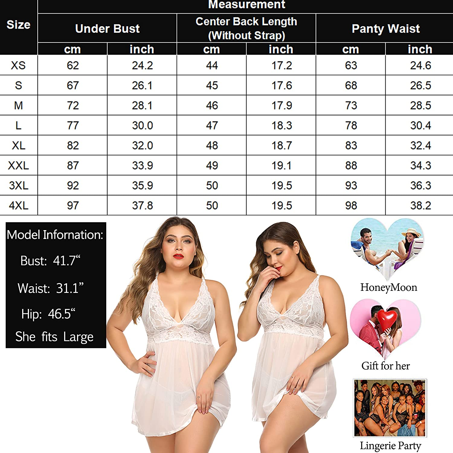 Avidlove Women Lingerie Lace Babydoll Strap Chemise Halter Teddy V Neck Sleepwear Apparel & Accessories > Clothing > Underwear & Socks > Lingerie Avidlove   