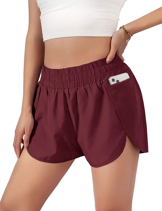 Blooming Jelly Women'S Quick-Dry Running Shorts Workout Sport Layer Active Shorts with Pockets 1.75" Apparel & Accessories > Clothing > Shorts Kylie Max   