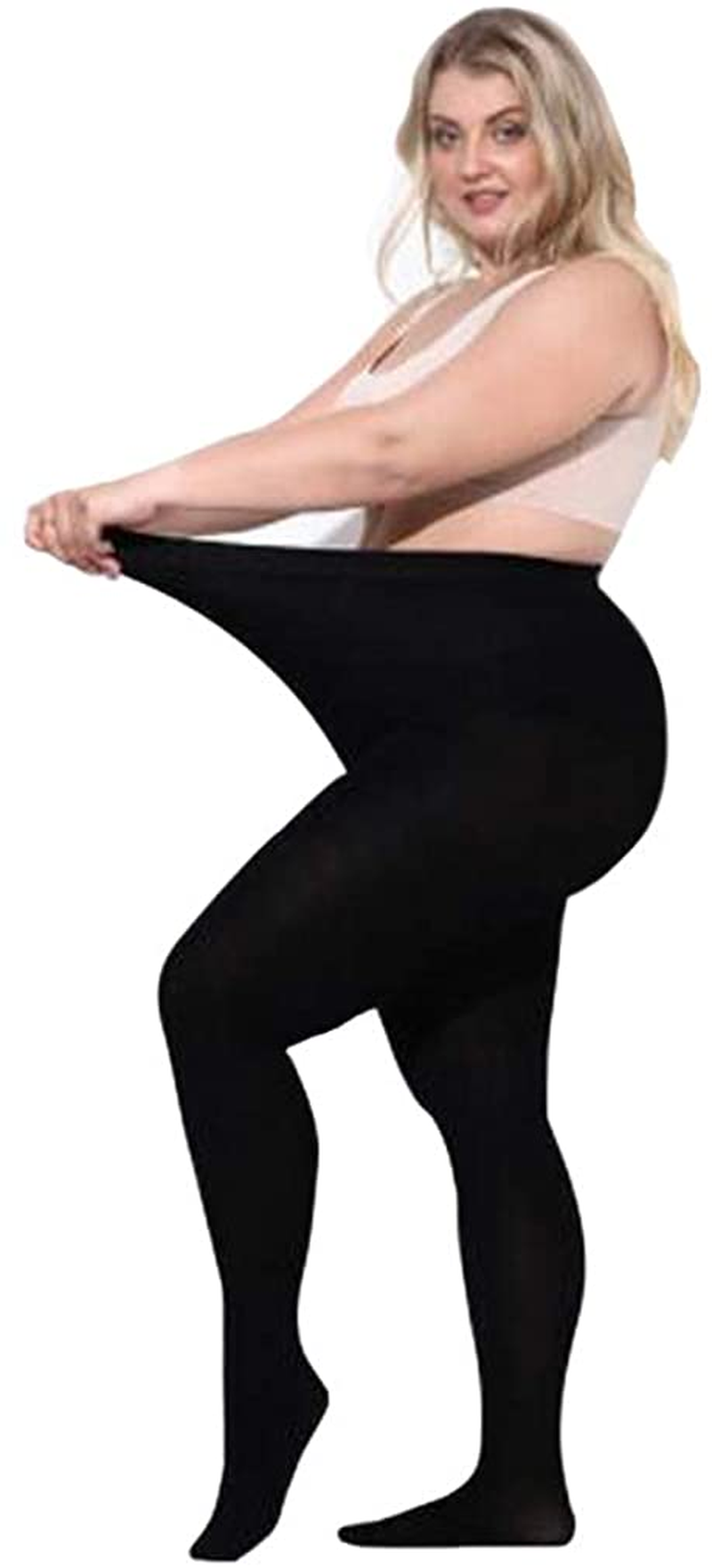 Women Tight,Ladies Tights,Womens Opaque Pantyhose Lady Black Leggings Apparel & Accessories > Clothing > Underwear & Socks > Shapewear KalaBear 1 Pair-black Plus Size 