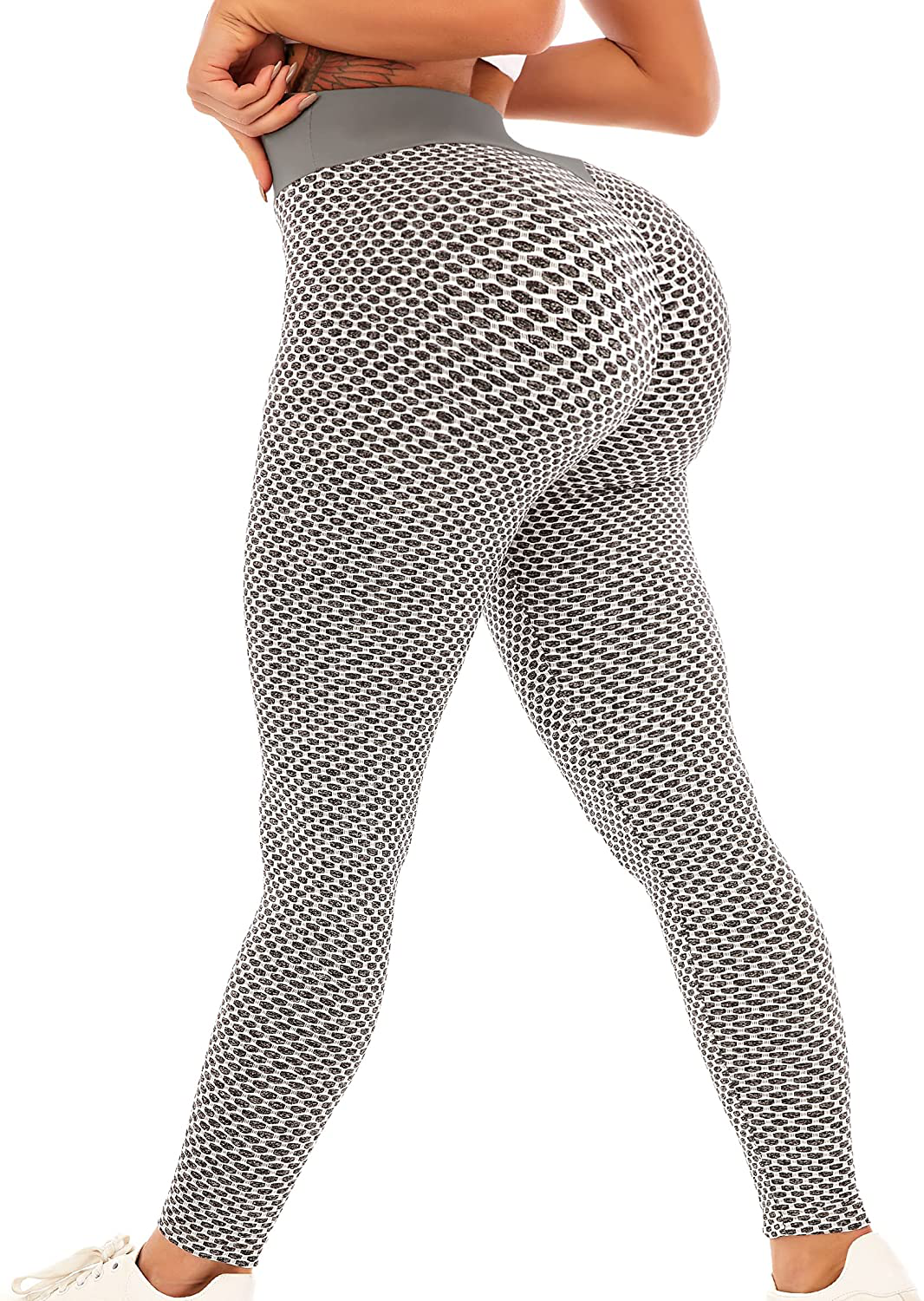 ViCherub Leggings for Women Scrunch Butt Lifting TIK Tok Yoga Pants Peach Lift High Waisted, Workout Tummy Control Tights Apparel & Accessories > Clothing > Activewear ViCherub C-light Grey 3X-Large 