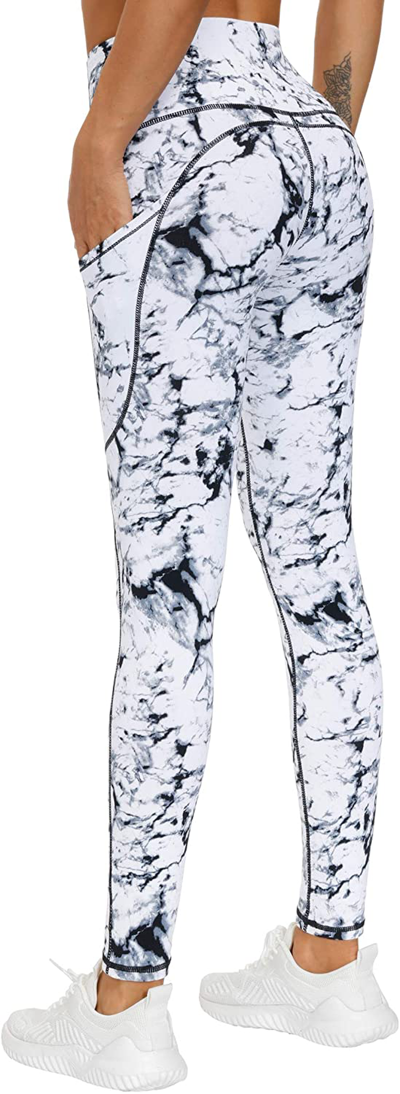 THE GYM PEOPLE Thick High Waist Yoga Pants with Pockets, Tummy Control Workout Running Yoga Leggings for Women Apparel & Accessories > Clothing > Activewear THE GYM PEOPLE   