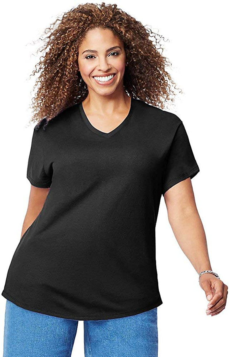 Just My Size Women'S Plus-Size Short-Sleeve V-Neck T-Shirt Apparel & Accessories > Clothing > Activewear Kylie Max   
