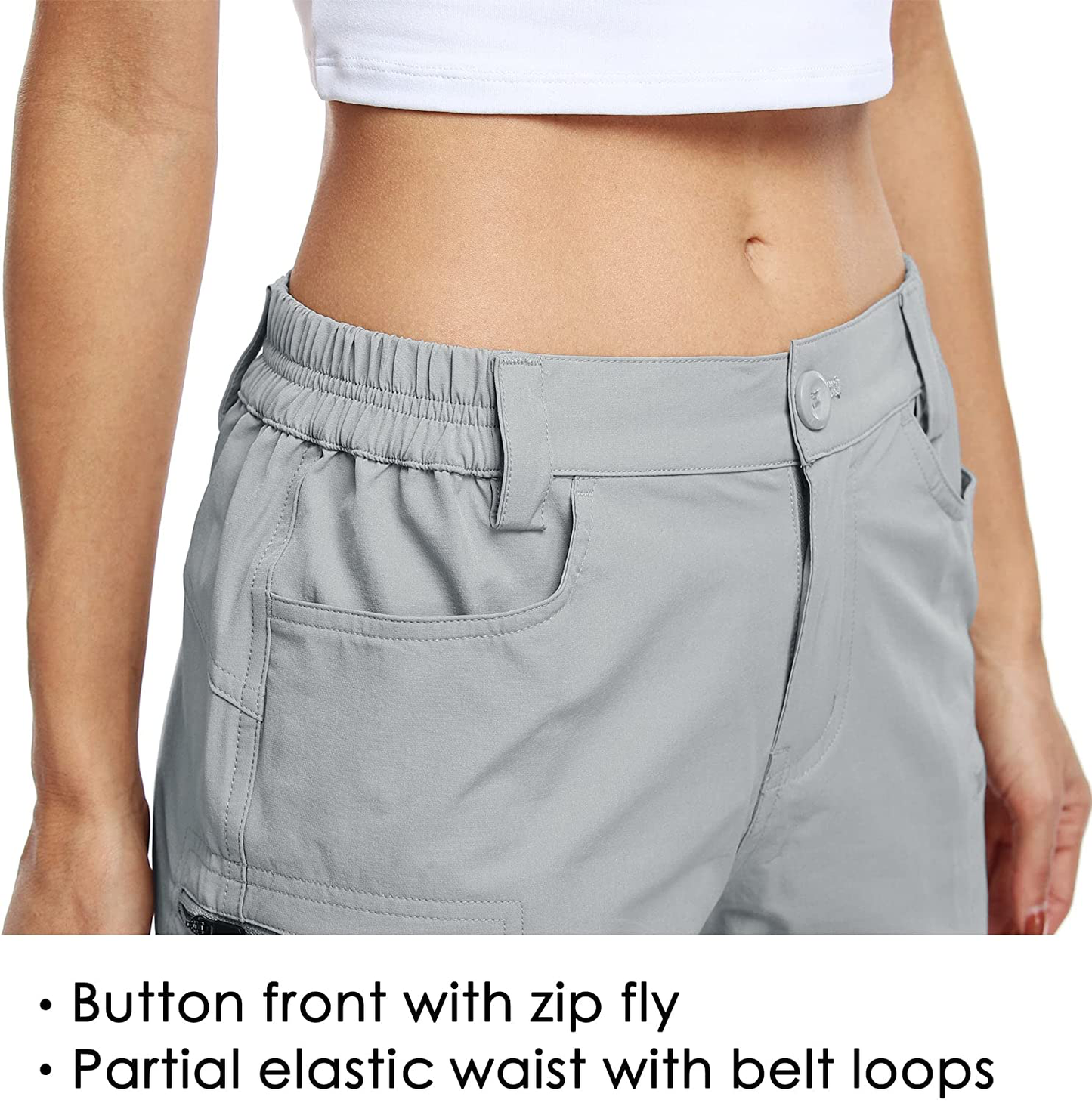 Willit Women'S Hiking Cargo Shorts Stretch Golf Active Shorts Outdoor Summer Shorts with Pockets Water Resistant 5" Apparel & Accessories > Clothing > Shorts Kylie Max   