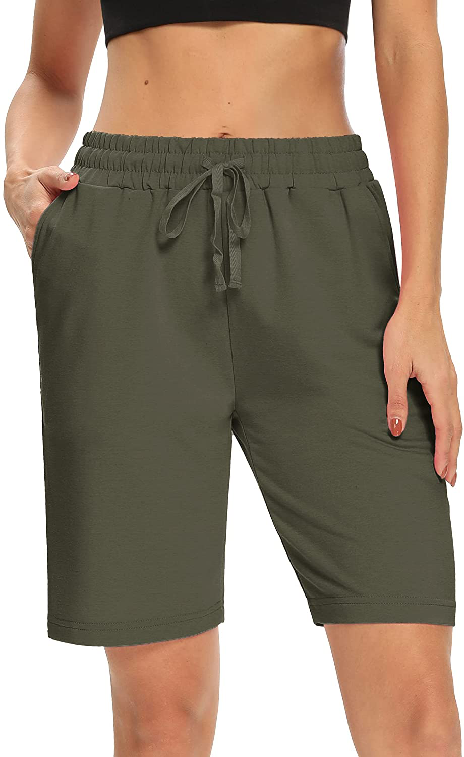 DIBAOLONG Womens Yoga Shorts Loose Comfy Drawstring Lounge Bermuda Shorts with 3 Pockets Apparel & Accessories > Clothing > Shorts Kylie Max   