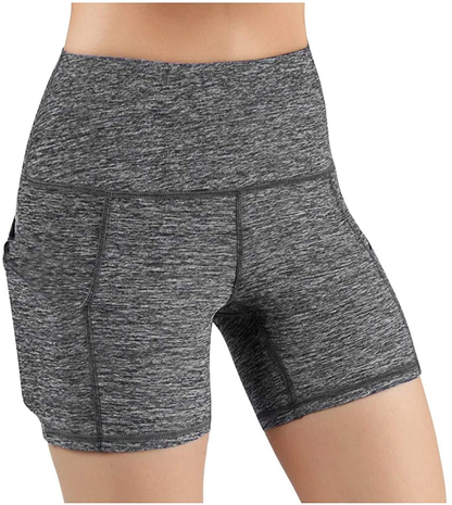 Burband Womens High Waist Bike Shorts Tummy Control Workout Yoga Pants Running Exercise Running Shorts with Side Pockets Apparel & Accessories > Clothing > Underwear & Socks > Shapewear Burband Silver X-Large 