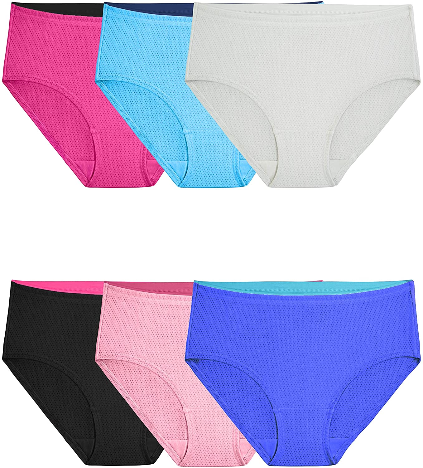 Fruit of the Loom Women'S Breathable Underwear (Regular & plus Size) Apparel & Accessories > Clothing > Underwear & Socks > Underwear Fruit of the Loom Low Rise Brief - Micro Mesh - 6 Pack Assorted Colors Regular 6