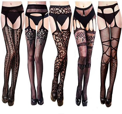 VERO MONTE Women Patterned Fishnets Tights Small Hole Thigh High Sexy Stockings Apparel & Accessories > Clothing > Underwear & Socks > Shapewear VERO MONTE Thigh High Classic Combo, Black, 5 Pairs 5 Styles ( Height: 5'5" - 5'11" / Weight: 100-180lbs ) 