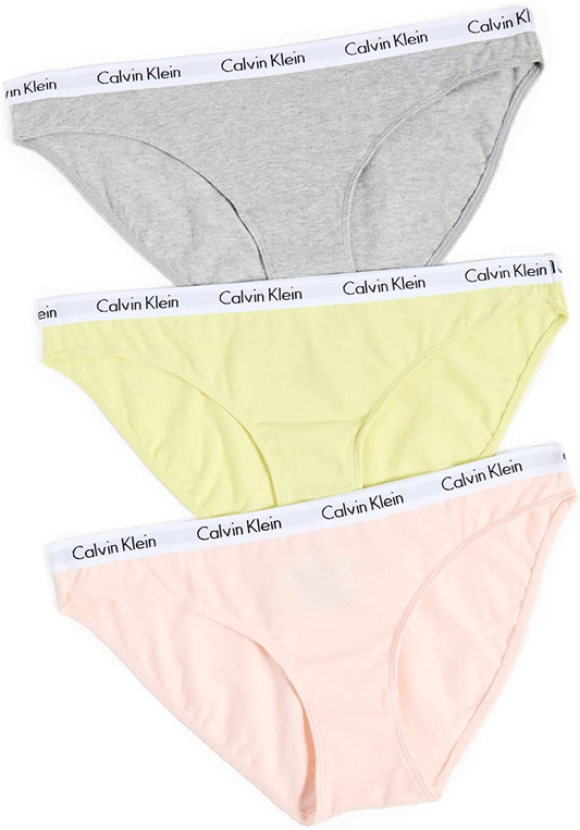 Calvin Klein Women'S Carousel Logo Cotton Bikini Panty Apparel & Accessories > Clothing > Underwear & Socks > Underwear Calvin Klein Coral/Cyber Green/Heather Grey 3 Large