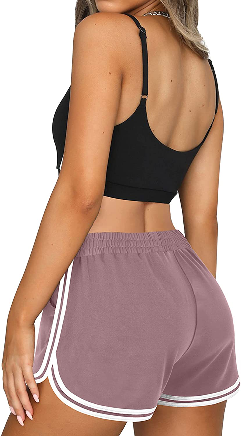 OFEEFAN Womens Athletic Shorts with Pockets Workout Running Summer Lounge Dolphin Shorts Apparel & Accessories > Clothing > Shorts Kylie Max   
