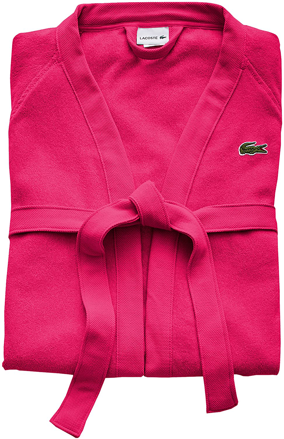 Lacoste Classic Pique 100% Cotton Bath Robe, One Size, Magenta Apparel & Accessories > Clothing > Sleepwear & Loungewear > Robes Lacoste Magenta  