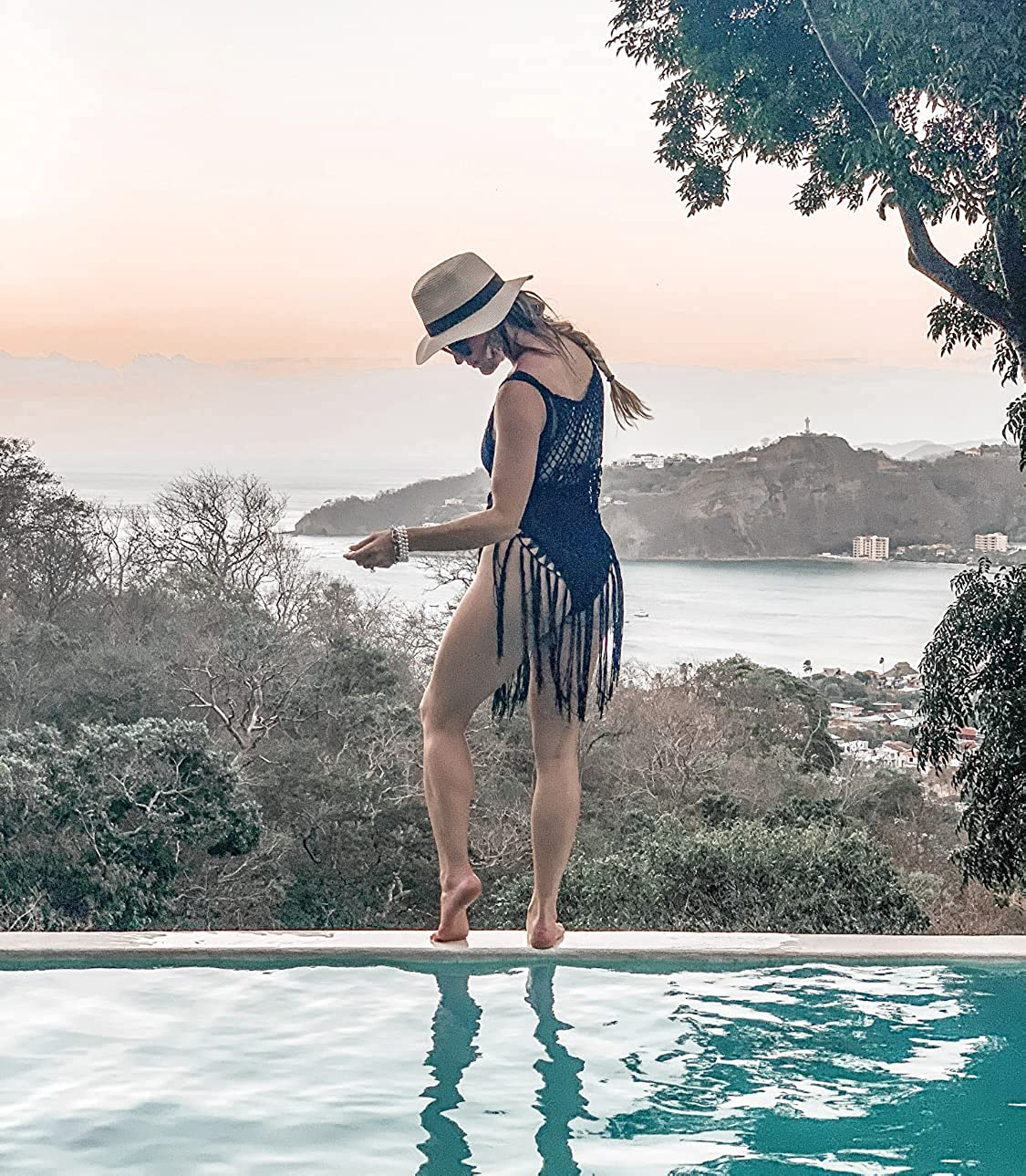 Ekouaer Beach Swimsuit Cover up Women Crochet Bikini Coverups Summer Pool Swimwear Tassel Dress Apparel & Accessories > Clothing > Swimwear Kylie Max   