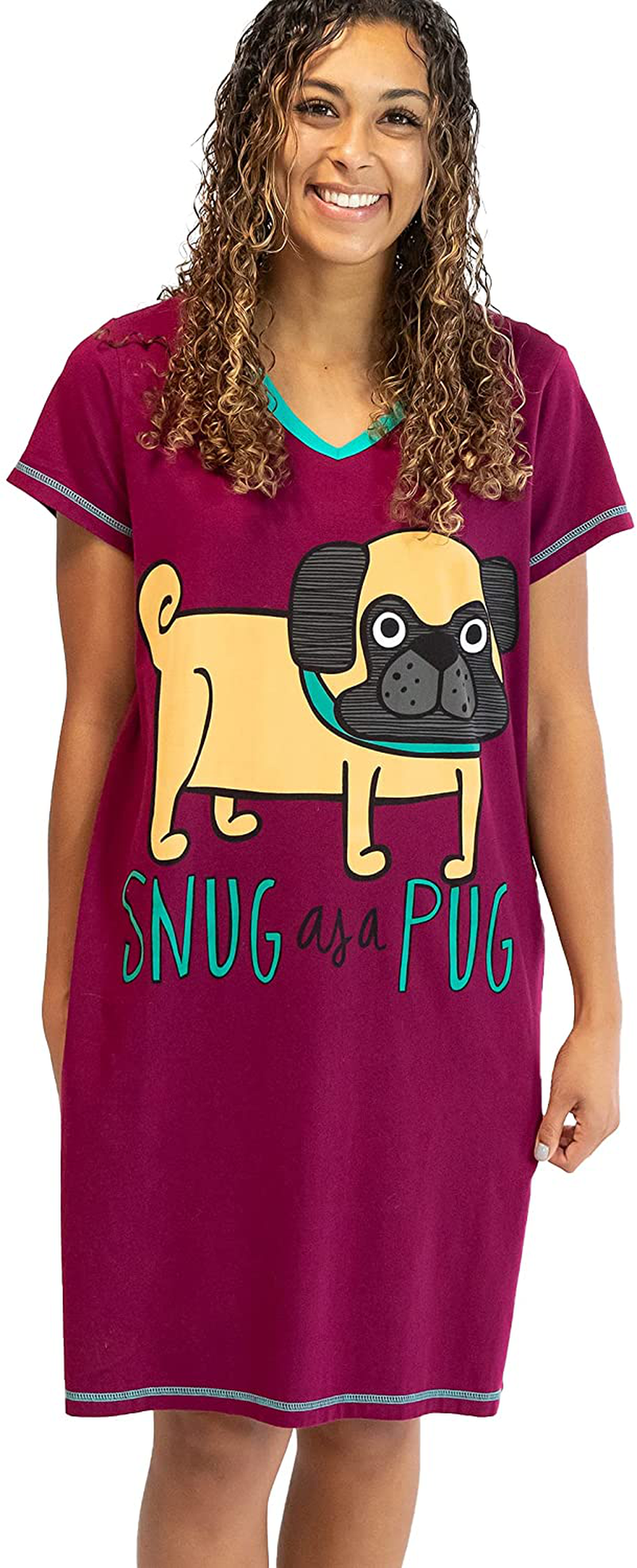 Lazy One V-Neck Nightshirts for Women, Animal Designs Apparel & Accessories > Clothing > Sleepwear & Loungewear > Nightgowns Kylie Max   
