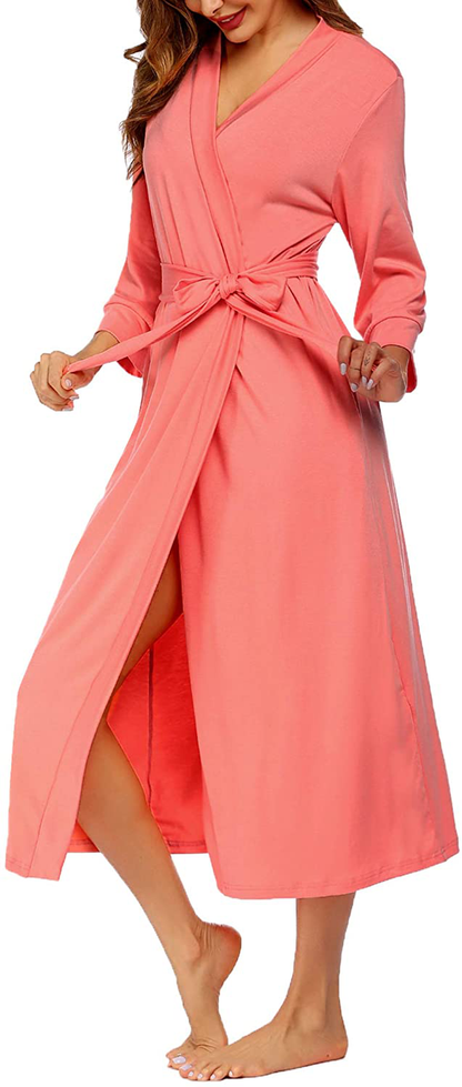 MAXMODA Women Kimono Robes Long Knit Bathrobe Soft Robe Casual Ladies Loungewear S-3XL Apparel & Accessories > Clothing > Sleepwear & Loungewear > Robes Kylie Max   