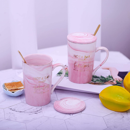 Jumway Not A Day Over Fabulous Mug - Birthday Gifts for Women - Funny Birthday Gift Ideas for Her,Friends, Coworkers, Her, Wife, Mom, Daughter, Sister, Aunt Ceramic Marble Mug 14 Oz Pink Arts & Entertainment > Party & Celebration > Gift Giving Jumway   