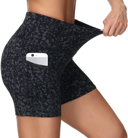 Dragon Fit High Waist Yoga Shorts for Women with 2 Side Pockets Tummy Control Running Home Workout Shorts Apparel & Accessories > Clothing > Shorts Kylie Max   