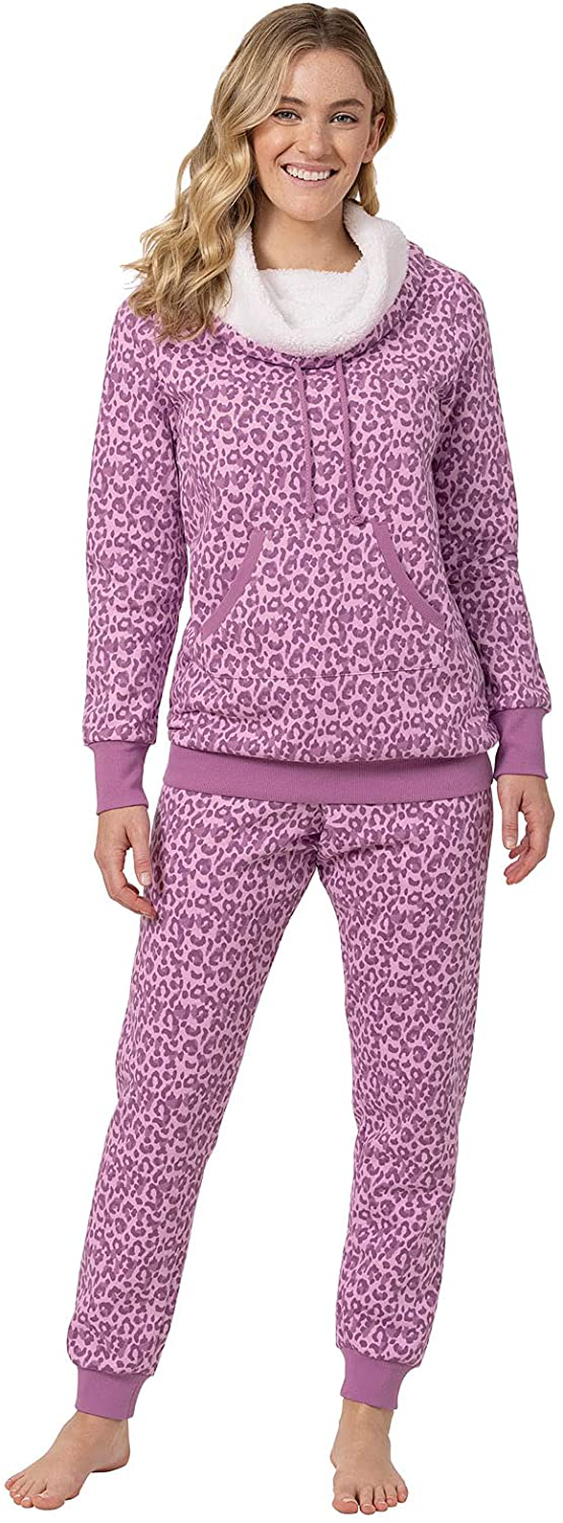 PajamaGram Soft Fleece Pajamas Women - Womens Pajama Sets Apparel & Accessories > Clothing > Sleepwear & Loungewear > Pajamas PajamaGram Fuchsia Large 
