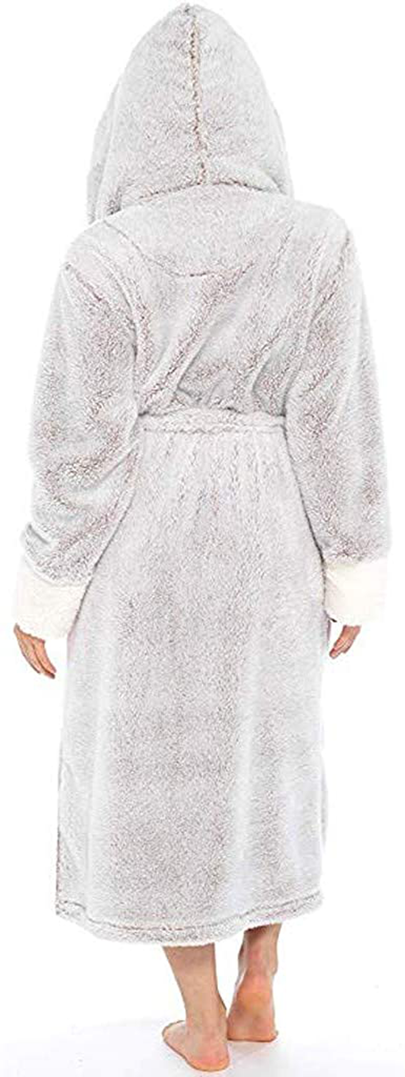 Hemlock Women Winter Fleece Robe Hooded Robes Soft Plush Kimono Bathrobe plus Size Robe Night Gown Home Clothes Apparel & Accessories > Clothing > Sleepwear & Loungewear > Robes Kylie Max   