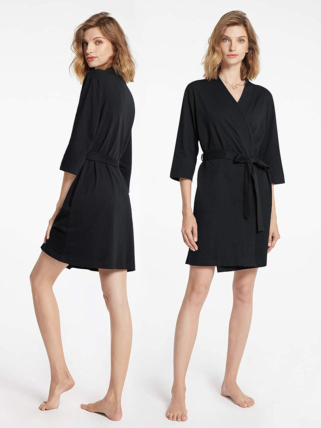 SIORO Womens Cotton Robe Kimono Lightweight Robes Short Knit Bathrobe Soft House Sleepwear Ladies Loungewear XS-3XL Apparel & Accessories > Clothing > Sleepwear & Loungewear > Robes KYLIE MAX   