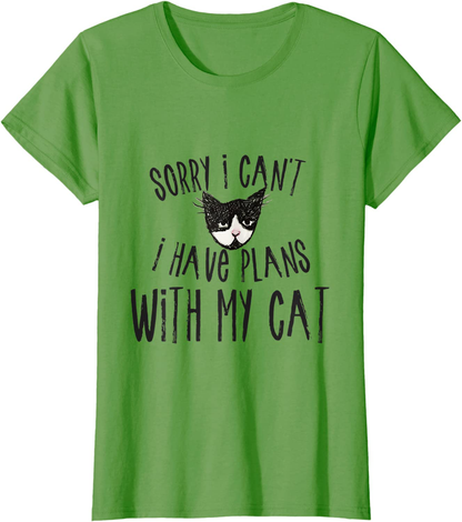 Sorry I can't I have plans with my Cat T-Shirt Arts & Entertainment > Party & Celebration > Gift Giving Caterpillar Grass Women Medium