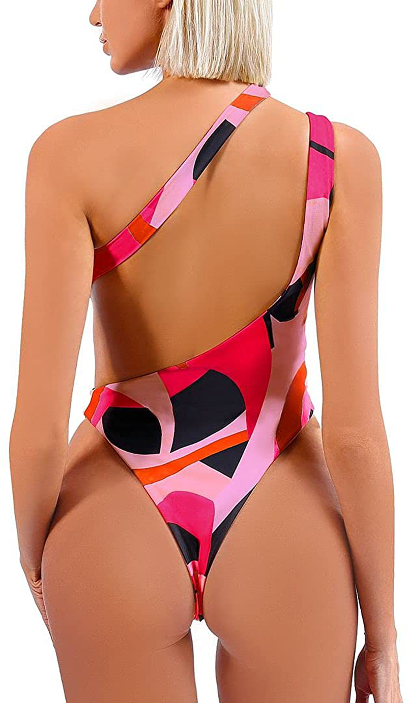 Sexy Women'S One Piece Swimsuits One Shoulder Brazilian Bathing Suits Tummy Control Swimwear Monokini Sets for Women Apparel & Accessories > Clothing > Swimwear Kylie Max   