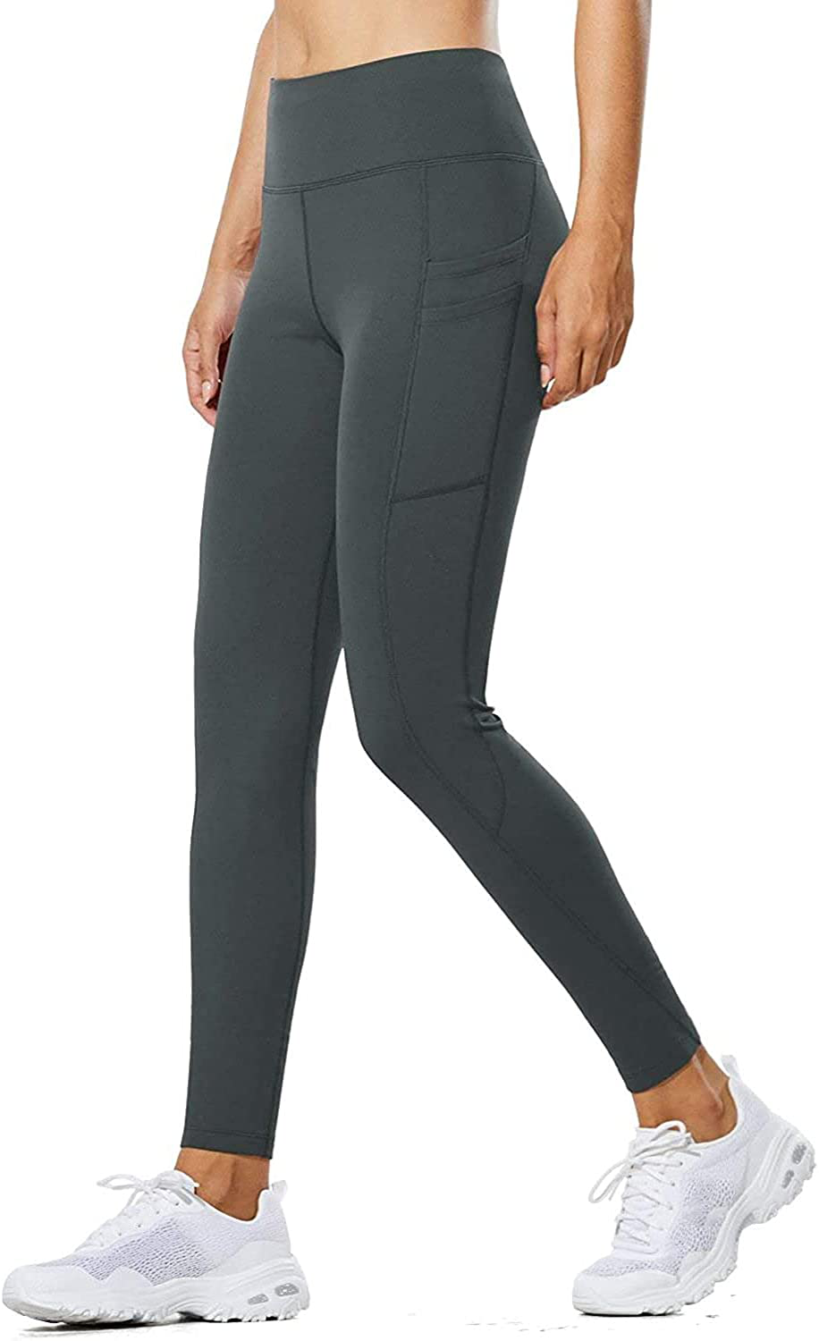 BALEAF Women's Fleece Lined Water Resistant Legging High Waisted Thermal Winter Hiking Running Pants Pockets Apparel & Accessories > Clothing > Activewear BALEAF   