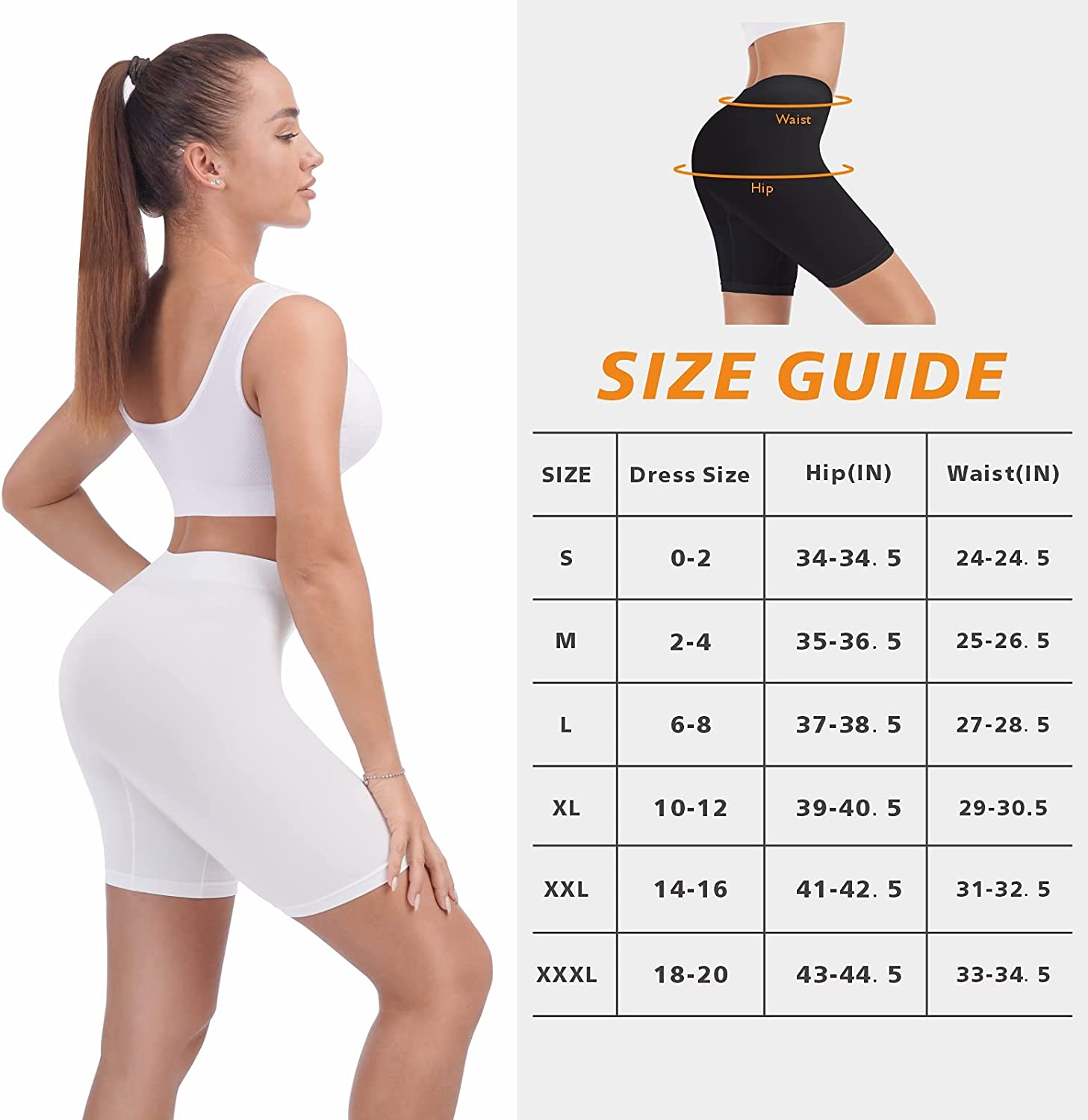 Reamphy 3 Pack Slip Shorts for Women under Dress,Comfortable Smooth Yoga Shorts,Workout Biker Shorts Apparel & Accessories > Clothing > Underwear & Socks > Shapewear Reamphy   