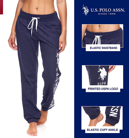 U.S. Polo Assn. Essentials Womens French Terry Joggers – Sweatpants for Women Apparel & Accessories > Clothing > Activewear Kylie Max   