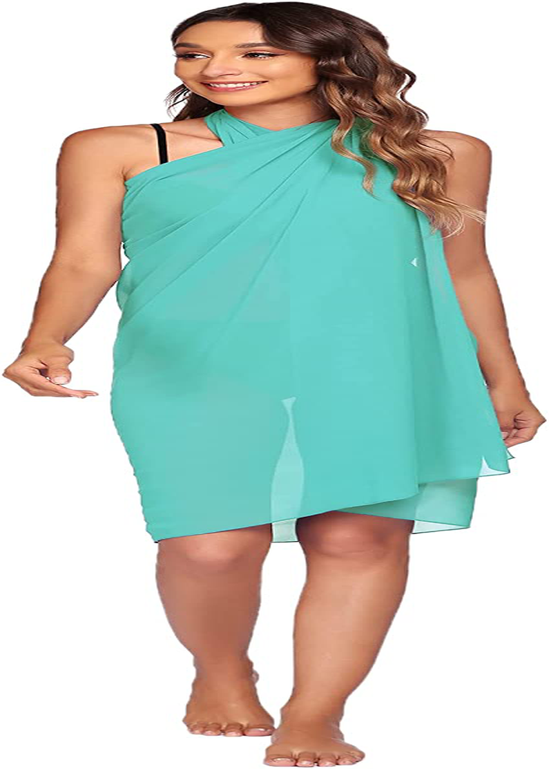 Ekouaer Sarong Swimsuit Coverup for Women Chiffon Long Beach Tie Wrap Skirt Sexy Bikini Sheer Scarf Bathing Suit Bottom Apparel & Accessories > Clothing > Swimwear Kylie Max   