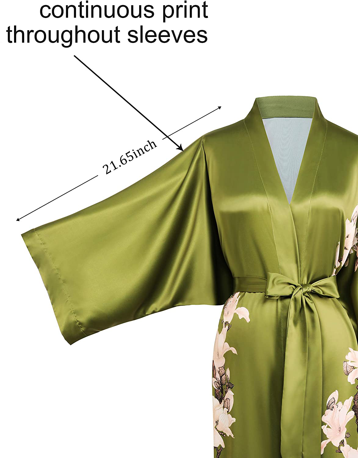 BABEYOND Kimono Robe Cover up Long Floral Satin Sleepwear Silky Bathrobe Bachelorette Robe Apparel & Accessories > Clothing > Sleepwear & Loungewear > Robes KYLIE MAX   