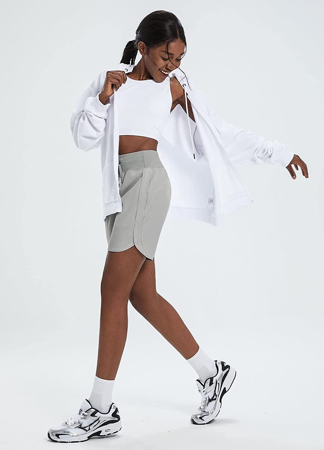 BALEAF Women'S 7" Long Shorts Lightweight for Running Workout Hiking Unlined Zipper Pocket Quick Dry Apparel & Accessories > Clothing > Shorts Kylie Max   