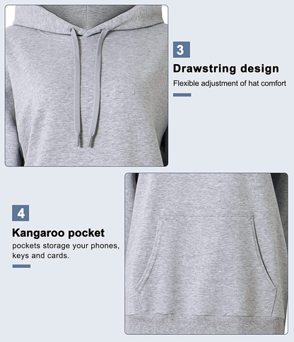 Women'S Basic Pullover Hoodie Loose Fit Ultra Soft Fleece Hooded Sweatshirt with Pockets Apparel & Accessories > Clothing > Activewear Kylie Max   
