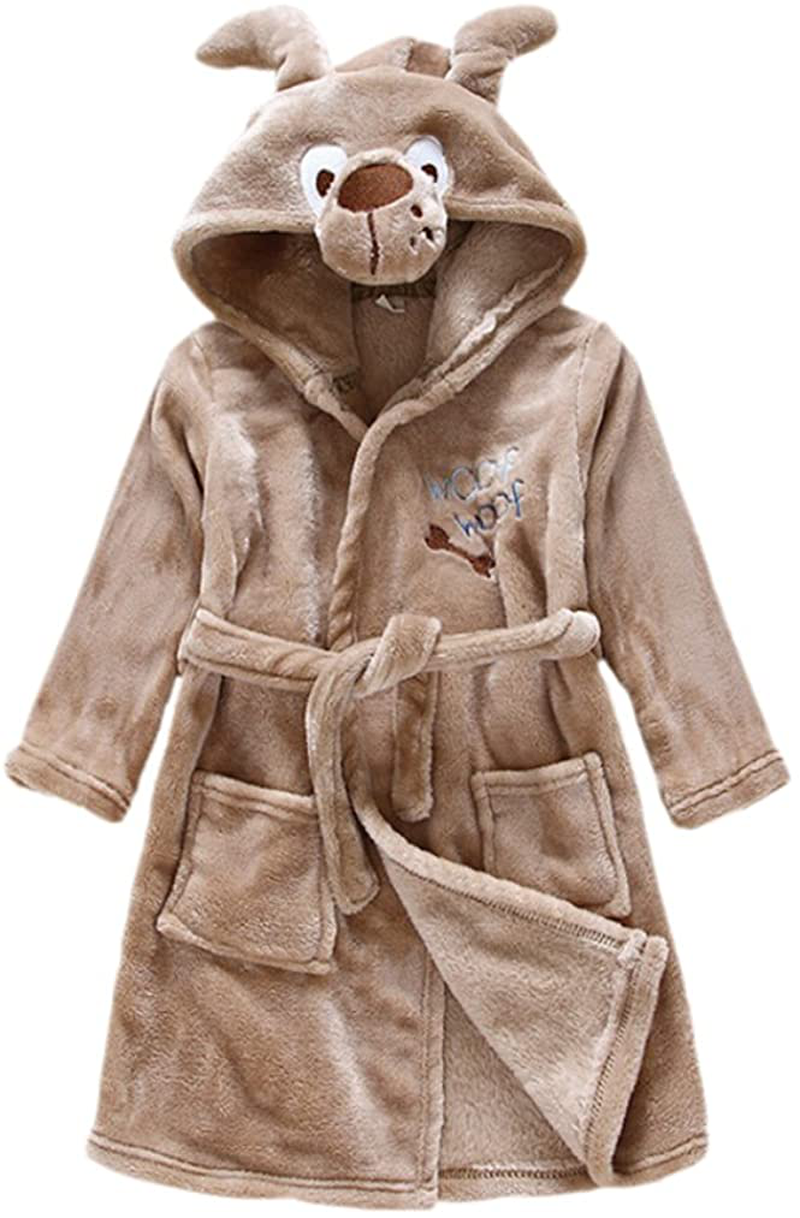 JZLPIN Unisex Baby Boys Girls Flannel Bathrobe Children'S Hooded Pajamas Dressing Gown Apparel & Accessories > Clothing > Sleepwear & Loungewear > Robes Kylie Max   