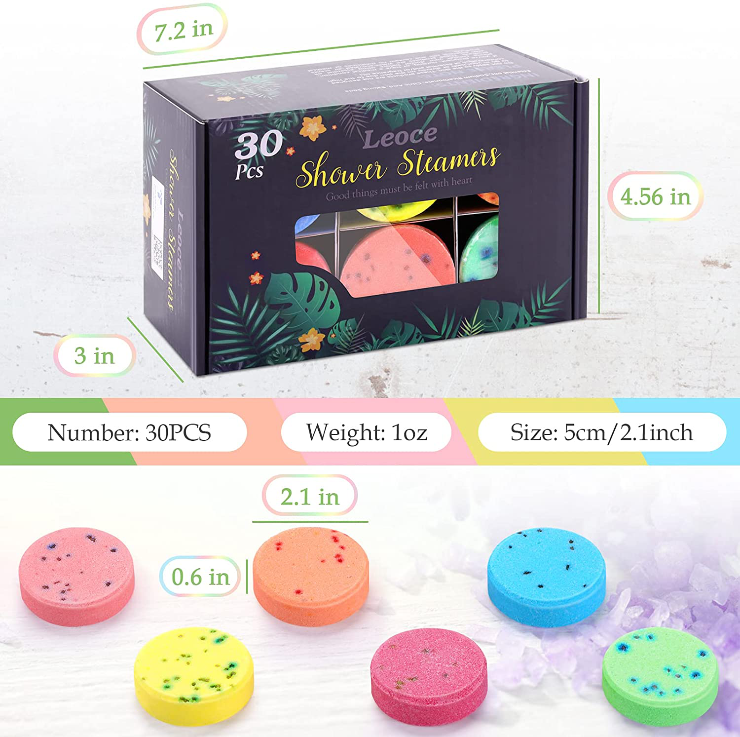 Shower Steamers, 30PCS Natural Aromatherapy Shower Steamers, Vaporizing Steam Spa Experience, Shower Bombs with Essential Oils for Relaxation, Enjoy Spa at Home - Family Pack, Gift for Men and Women Arts & Entertainment > Party & Celebration > Gift Giving leoce   