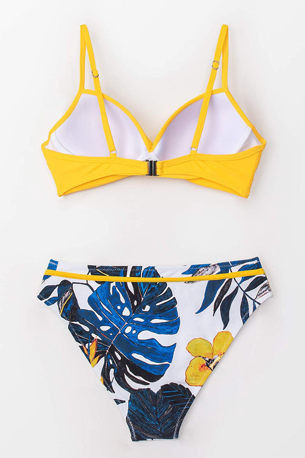 CUPSHE Women'S Leafy Wrap Tie Bikini Set Halter Back Bow Low Waisted Bathing Suit  Kylie Max   