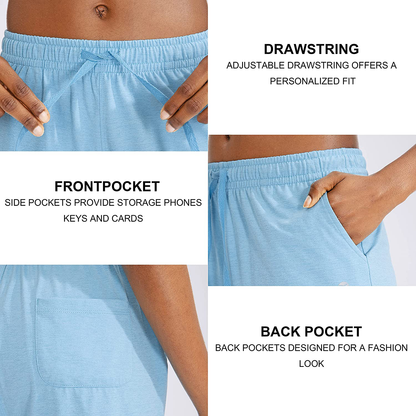 G Gradual Women'S Bermuda Shorts Jersey Shorts with Deep Pockets 7" Long Shorts for Women Lounge Walking Athletic Apparel & Accessories > Clothing > Shorts Kylie Max   