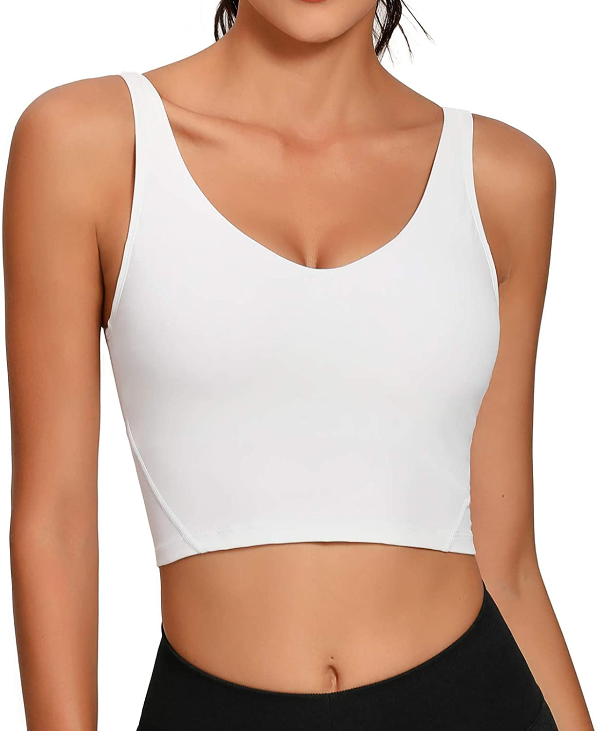 Lemedy Women Sports Bra Longline Crop Tank Top Padded Workout Running Yoga Apparel & Accessories > Clothing > Underwear & Socks > Bras Kylie Max   