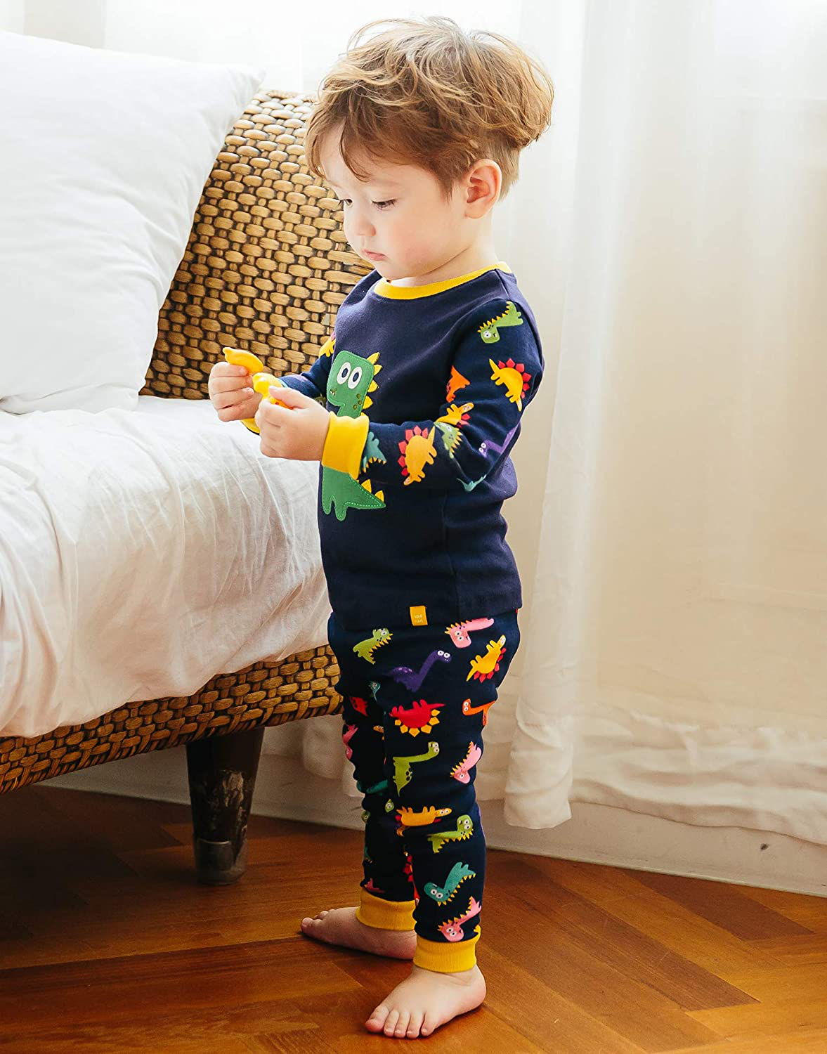 VAENAIT BABY Toddler Kids Boys Girls 100% Cotton Jaws Truck Dino Snug Fit Sleepwear Pajama Pjs Set Apparel & Accessories > Clothing > Sleepwear & Loungewear > Pajamas Kylie Max   