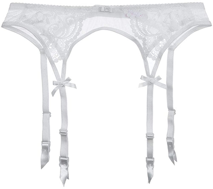 Women Push up Bras Set Lace Lingerie Bra and Panties and Garter and Stocking 4Pcs Apparel & Accessories > Clothing > Underwear & Socks > Lingerie Ningsige   