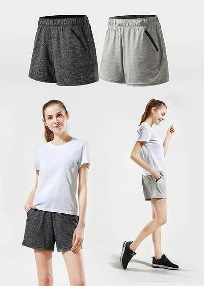 Liberty Imports 5 Pack Women'S 5" Quick Dry Yoga Training Shorts with Zipper Pockets Apparel & Accessories > Clothing > Shorts Kylie Max   