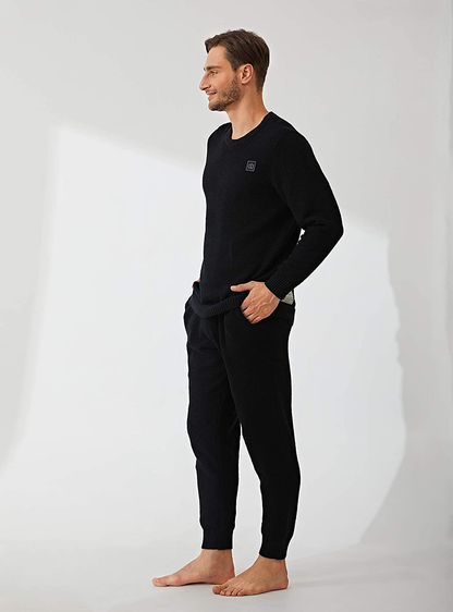DAVID ARCHY Men'S Plush Fleece Sleepwear Warm Cozy Long Sleeve Top & Bottom Pajama Set Nightwear Apparel & Accessories > Clothing > Sleepwear & Loungewear > Pajamas Kylie Max   