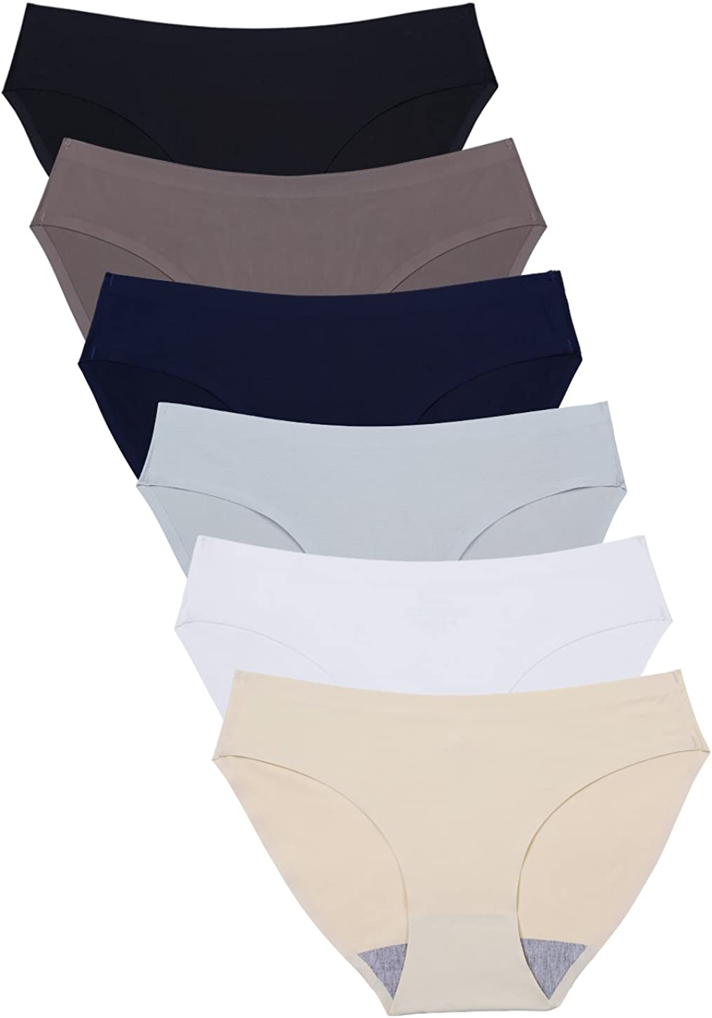 Wealurre Seamless Underwear Invisible Bikini No Show Nylon Spandex Women Panties Apparel & Accessories > Clothing > Underwear & Socks > Underwear Wealurre B/W/a/Db/Br/G Medium 