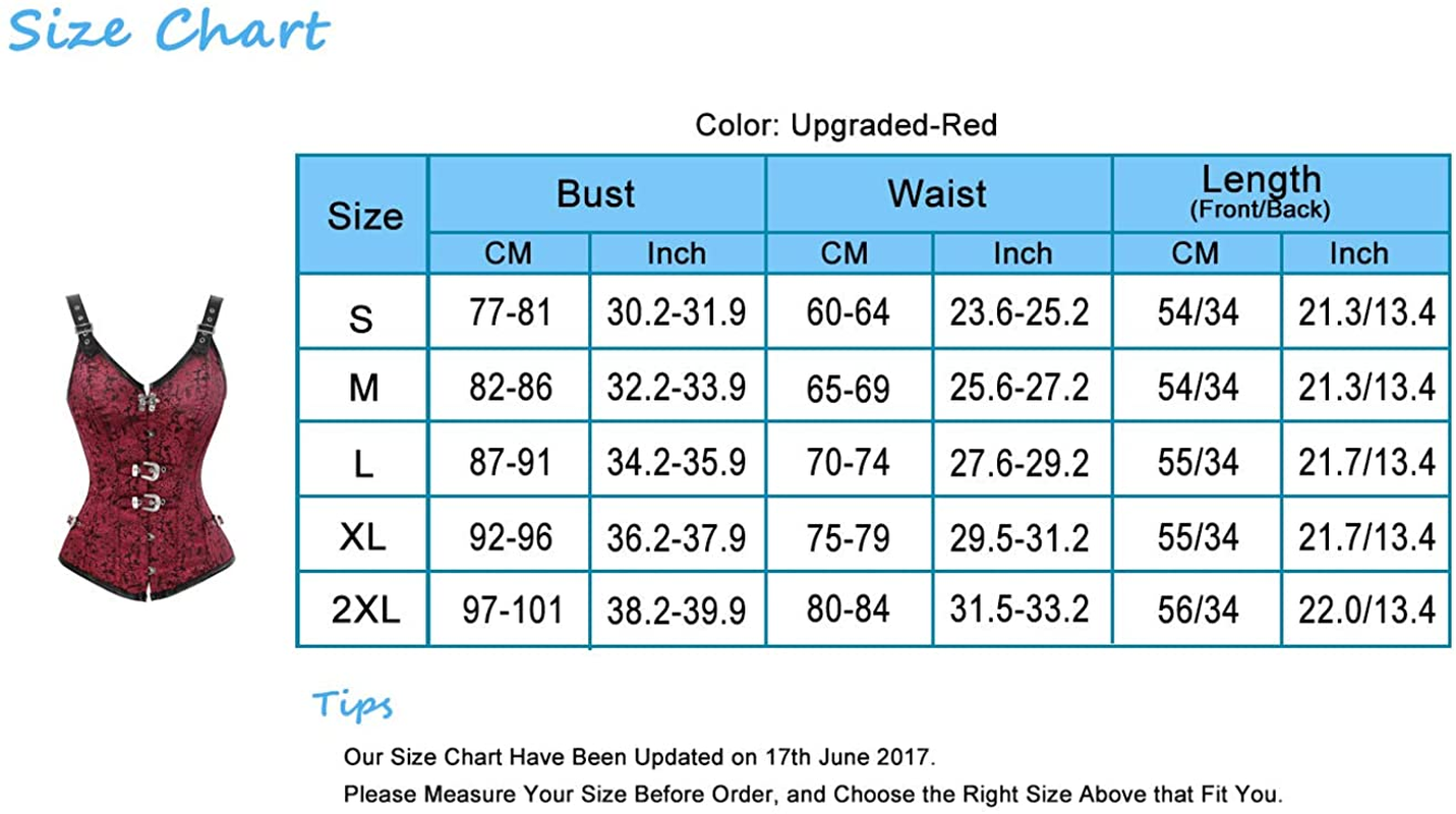 Kimring Women'S Gothic Steampunk Jacquard Overbust Corset Vest with Buckles Apparel & Accessories > Clothing > Underwear & Socks > Lingerie Kimring   