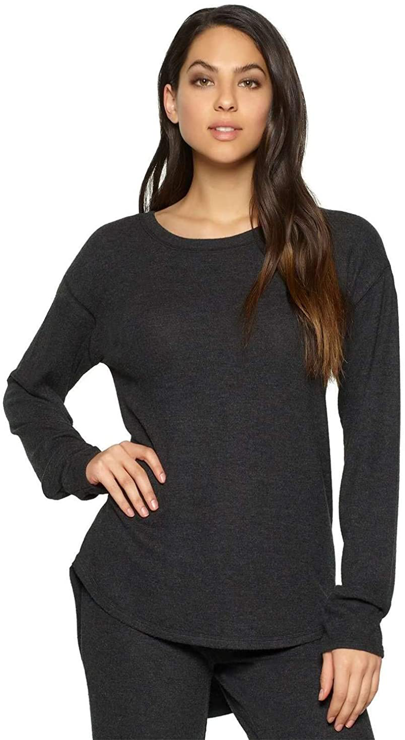 Felina | Comfyz Coco Women's 2-Piece Lounge Set | Brushed Jersey LS Top & Jogger Apparel & Accessories > Clothing > Sleepwear & Loungewear > Pajamas Felina Dark Heather Charcoal Small 
