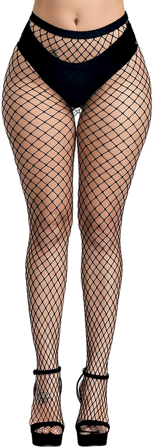 PERAMBRY Women'S Fishnet Tights High Waist Fishnet Tights Black Fishnet Stockings Mesh Fishnet Apparel & Accessories > Clothing > Underwear & Socks > Shapewear PERAMBRY Black-l Hole  