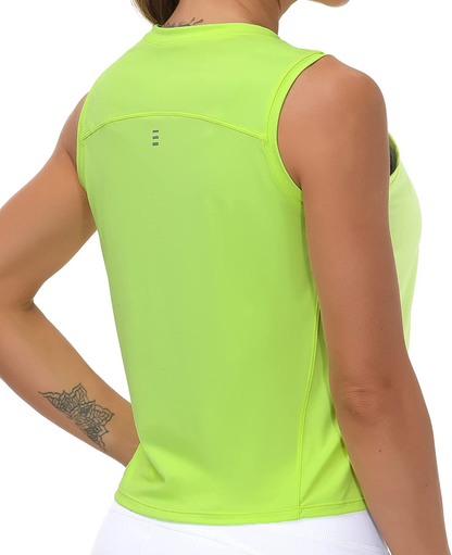 Ice Silk Workout Tops for Women Quick Dry Muscle Gym Running Shirts Sleeveless Flowy Yoga Tank Tops Apparel & Accessories > Clothing > Activewear Kylie Max   