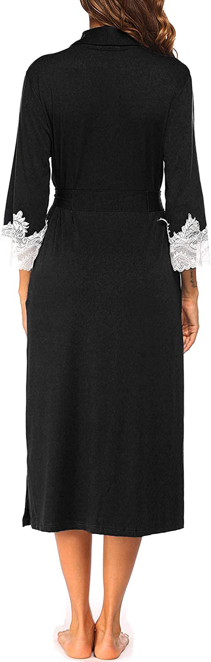 Ekouaer Women Kimono Robes Lightweight Robe Long Knit Bathrobe Soft Sleepwear Ladies Loungewear S-XXL Apparel & Accessories > Clothing > Sleepwear & Loungewear > Robes Ekouaer   