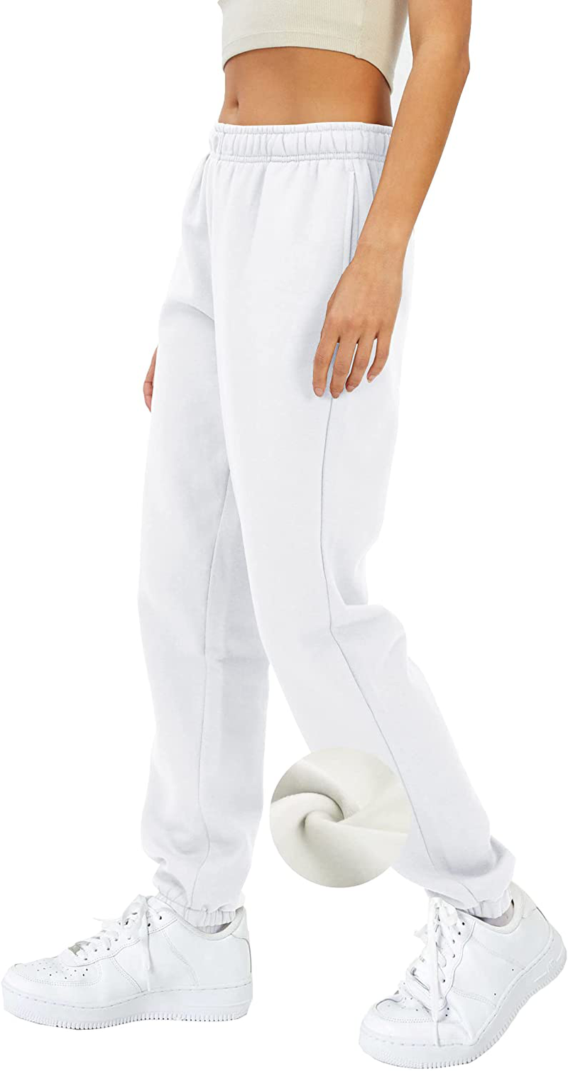 Trendy Queen Womens Fleece Sweatpants Warm Comfy Joggers Pants Athletic Lounge Leggings with Pockets Apparel & Accessories > Clothing > Activewear Kylie Max   