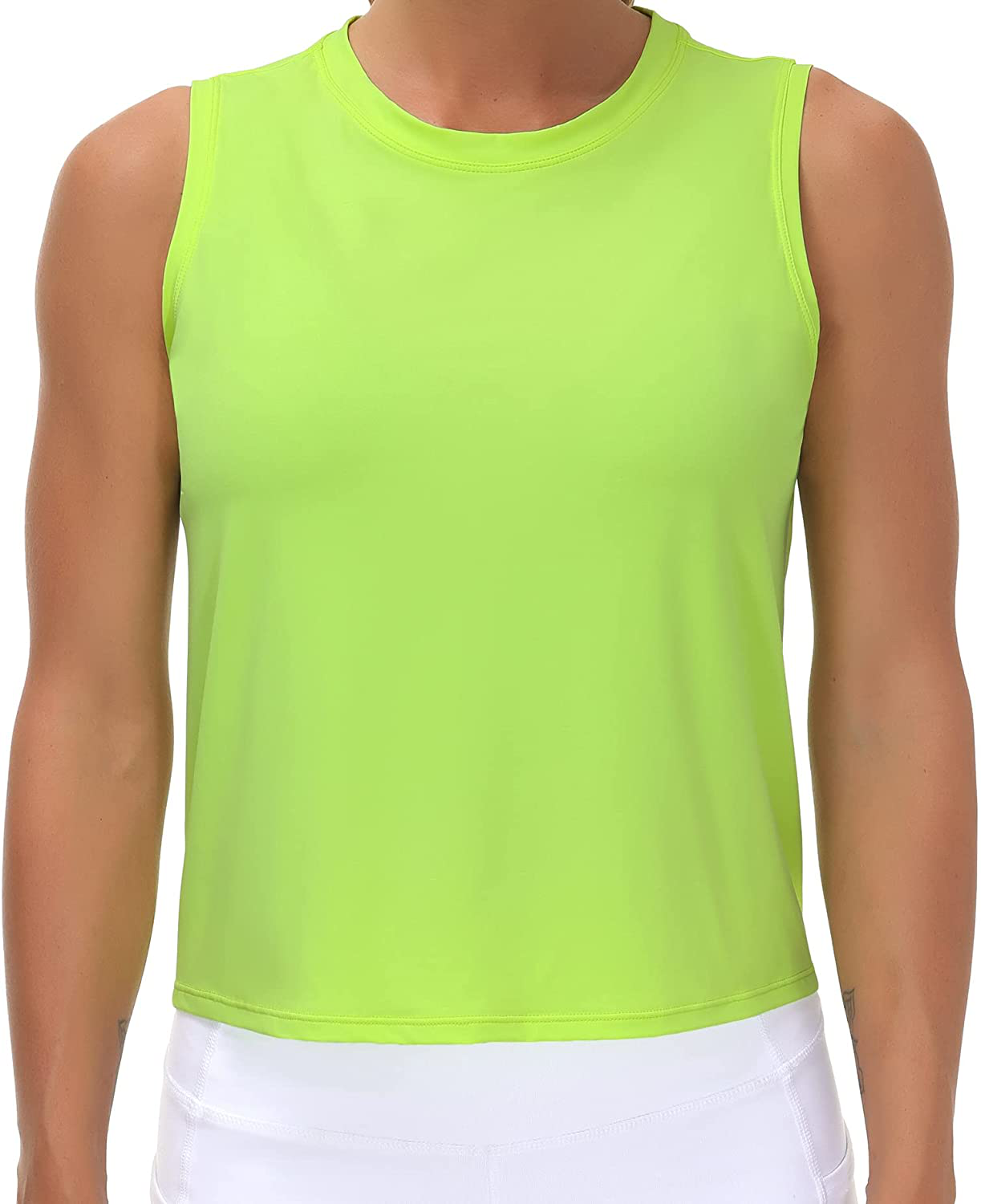 Ice Silk Workout Tops for Women Quick Dry Muscle Gym Running Shirts Sleeveless Flowy Yoga Tank Tops Apparel & Accessories > Clothing > Activewear Kylie Max   