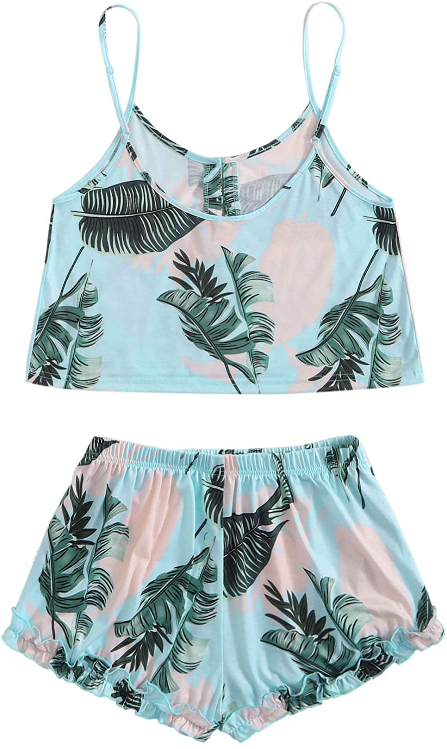 Shein Women'S Summer Floral Print Cami Top and Shorts Pajamas Set Apparel & Accessories > Clothing > Sleepwear & Loungewear Kylie Max   